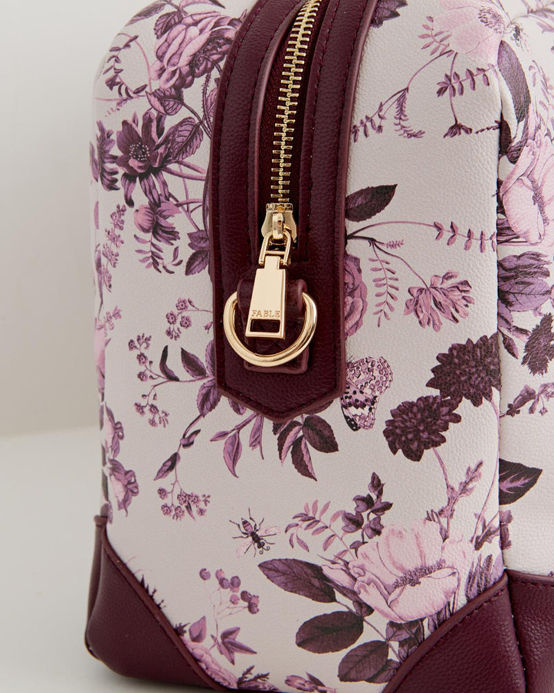 Rambling Rose Tote Bag - Burgundy