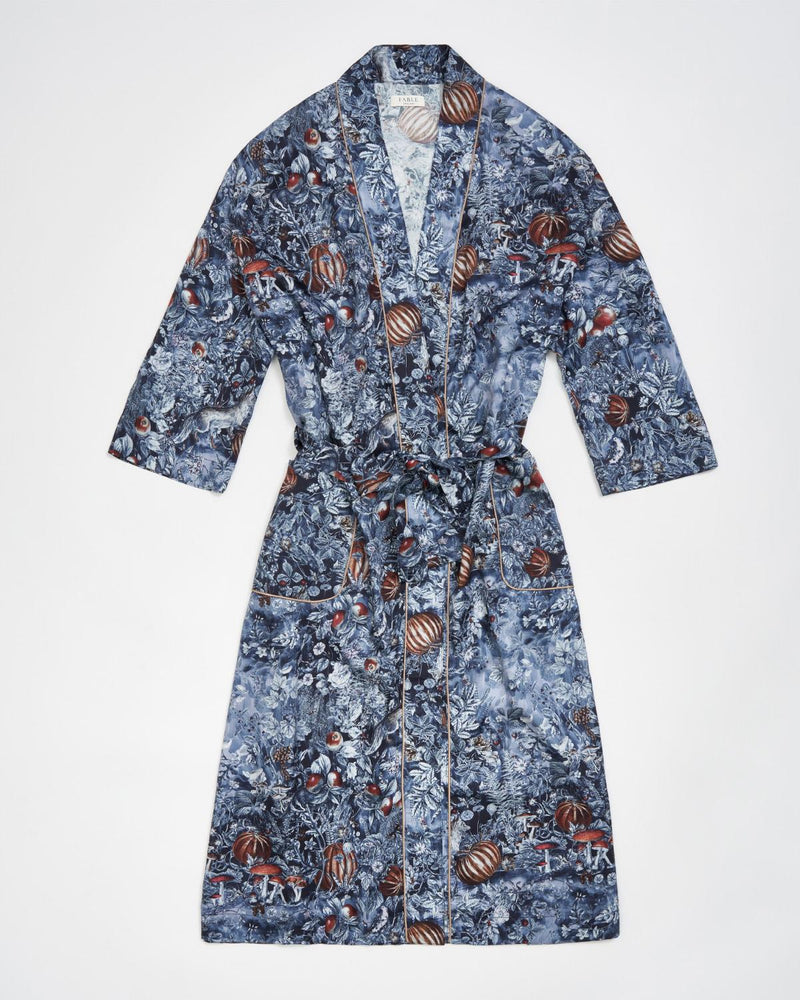 Nocturnal Garden Kimono Midnight Blue