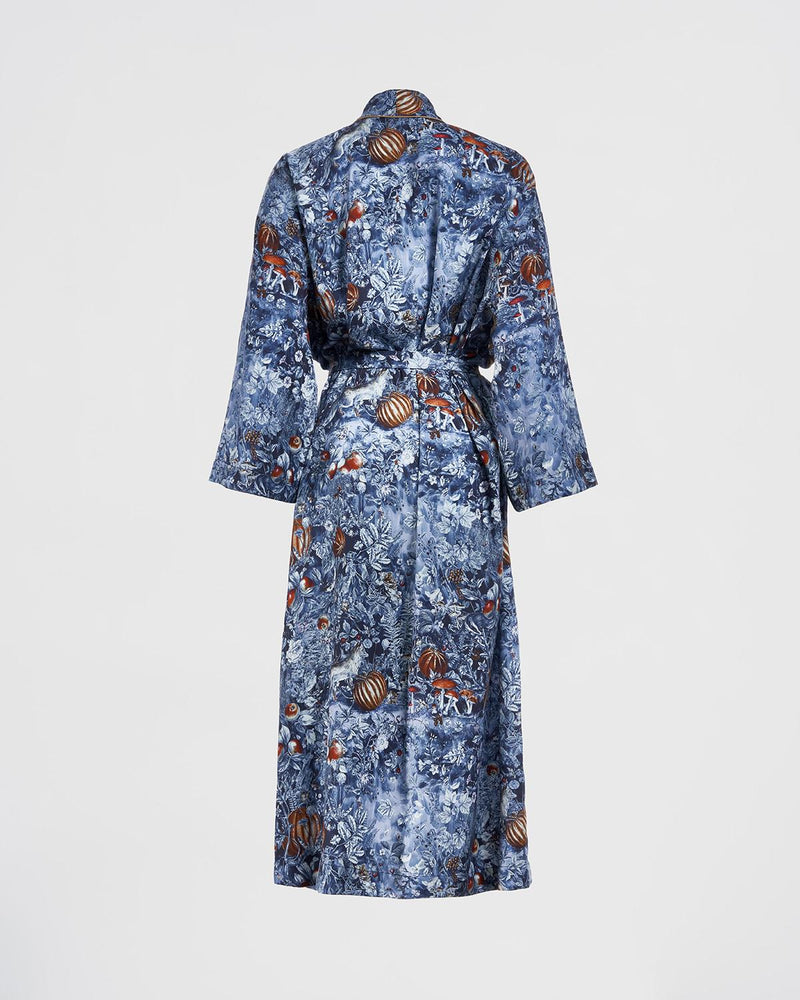 Nocturnal Garden Kimono Midnight Blue