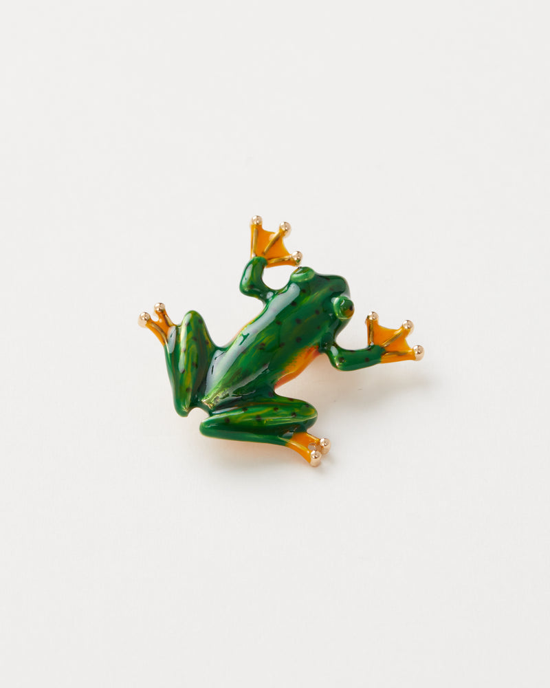 Enamel Green Frog Brooch