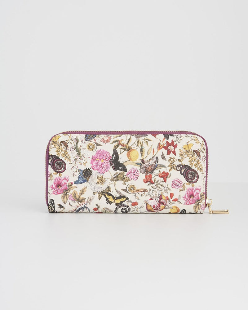 Floral Engravings Large Zip Purse