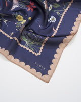 Running Bunny Toile Navy Square Scarf