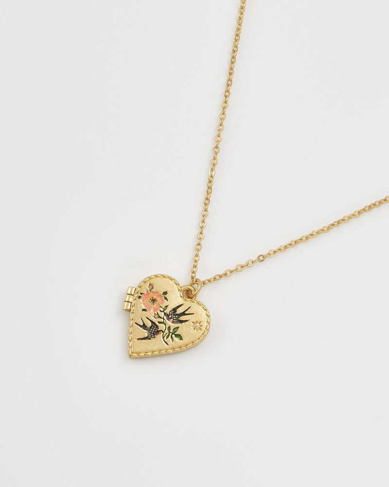 Swallow Locket Necklace