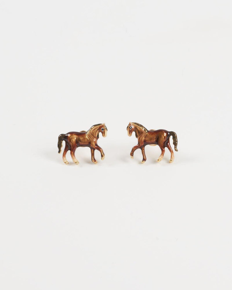 Enamel Horse Stud Earrings