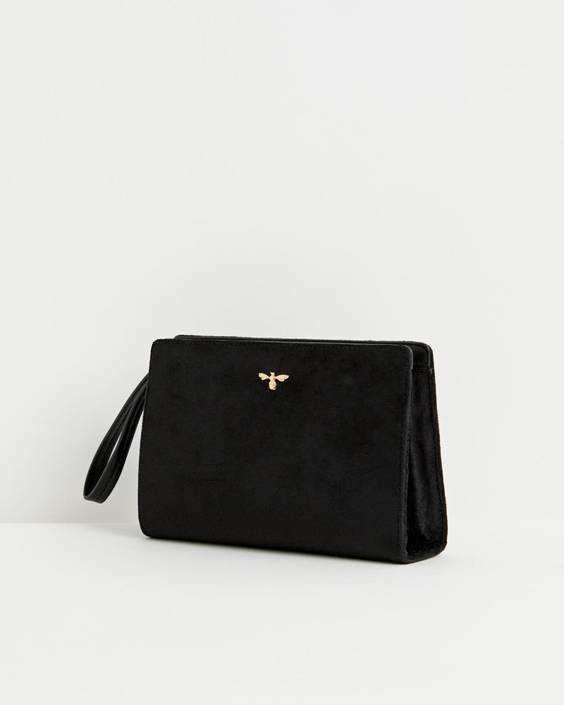 Bonnie Black Wristlet Pouch Black Velvet