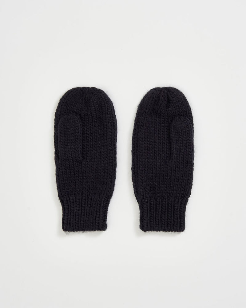 Forget-Me-Not Knitted Navy Mittens