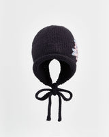 Foget-Me-Not Knitted Navy Bonnet