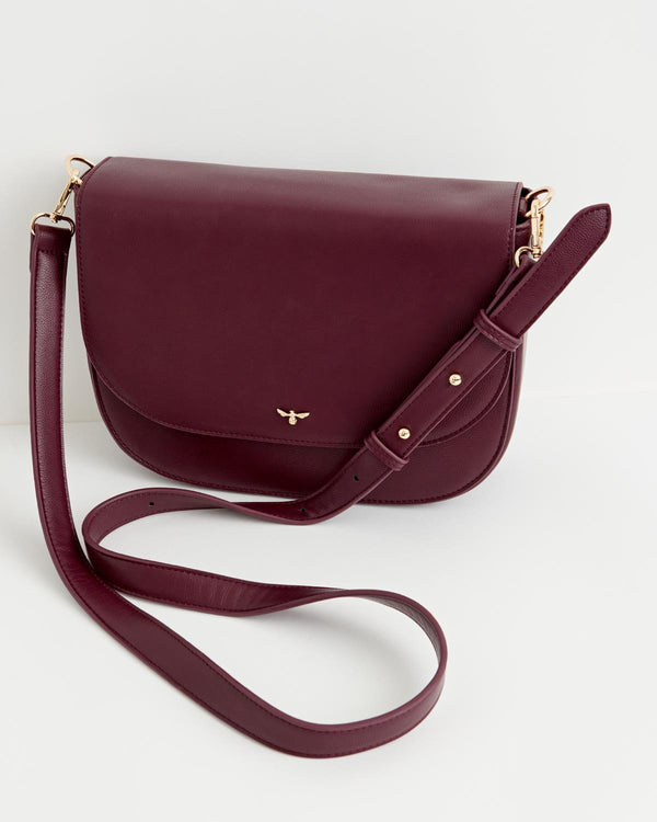 Nina Messenger Handbag - Burgundy