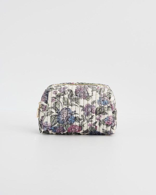 Hydrangea Small Quilted Makeup Bag