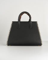 Gala Apple Leather Tote - Black