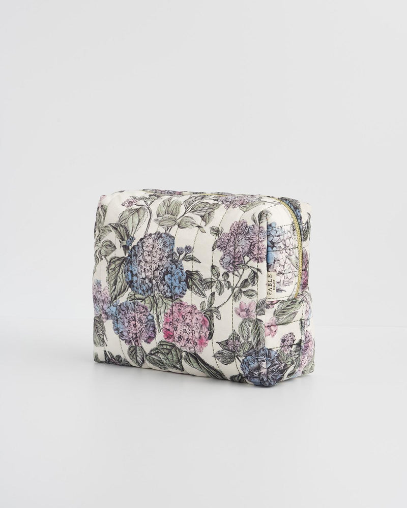 Hydrangea Large Quilted Makeup Bag