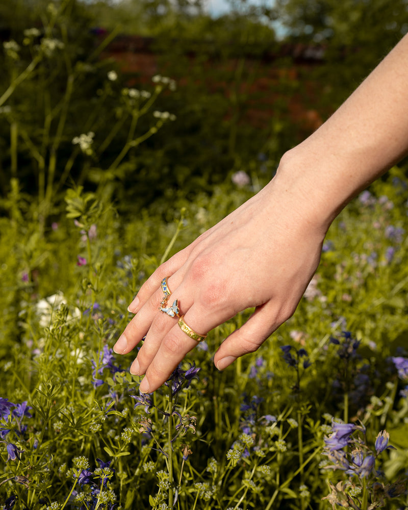 Pink Floral Hoop Ring