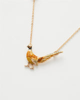 Enamel Pheasant Short Necklace